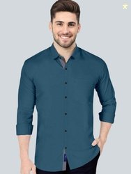 VTEXX Men Regular Fit Solid Spread Collar Casual Shirt