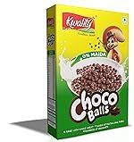 Kwality Choco Balls 375g | No Maida | Made with Whole Wheat | Healthy Food & Breakfast Cereal for Kids | High in Protein & Fiber