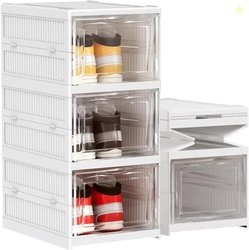 Golden bird Plastic Foldable Shoe Organizer Shoe Storage Boxes for Sne