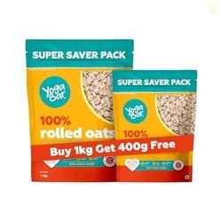 Yogabar 100% Rolled Oats 1.4 kg (1 Kg + 400 gram Pack) | Gluten-Free,