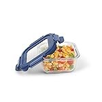 SignoraWare Secure N Store Borosilicate Glass Square Container | Airtight Seal | Microwave Safe | Reheating & Baking | Stylish & Practical | Great for Office, Travel & Outdoors (520ml | Clear)