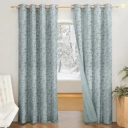 Amazon Brand - Solimo Polyester 75% Blackout Velvet Copper Printed Doo