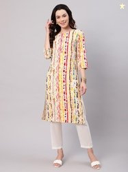 FLAMBOYANT Abstract Printed Straight Kurta