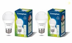Crompton Dyna Ray 7W Round E27 LED Cool Day Light Pack of 2