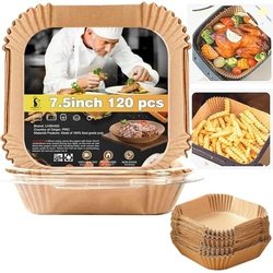 Air Fryer Liners Square, 100Pcs 7.9 Inch Air Fryer Disposable Paper Li
