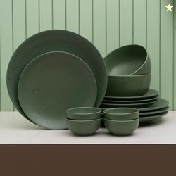 JCPL Fine Porcelain Grains Dinner Set, for Family of 4, Ceramic Crocke