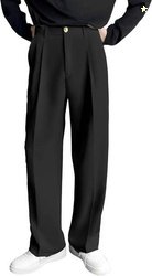 FTX Men Relaxed Black Lycra Blend Trousers