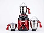 MasterChef 1200 Watts Mixer Grinder, 3 Jars, Red | Powerful Motor for Dry/Wet Grinding, Blending & Juicing | Stainless Steel Blades, Multi-Purpose Kitchen Appliance for Indian Cooking (Red)