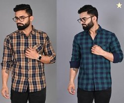 FUBAR Men Slim Fit Checkered Spread Collar Casual Shirt
