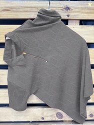 KAJARU Men Self Design Polo Neck Polyester Grey T-Shirt