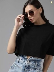 Roadster Women Crop Oversized T-shirt