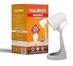 Halonix Magnus Desk Light | Polycarbonate | 4.9W LED Bulb | B22 Holder | Lightweight | Easy to Use Study Lamp | Designer Study Light | Beige