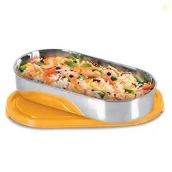 MILTON Steel Slider Stainless Steel Container, 675 ml, Yellow, Durable