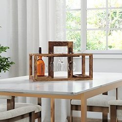 Amazon Brand - Solimo Teffler Basket Bar Trolley (Sheesham Wood, Natur