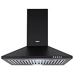 Whirlpool 60cm 900 m3/hr Baffle Filter Kitchen Chimney with 5 Years WARR on Motor | CLASSIC PLUS BF 60 BK HOOD | Black | 3 Speed Push Button Control