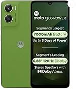 Motorola Moto g06 Power (Pantone Tendril, 4GB RAM, 64GB Storage) | 7000mAh Battery | 6.88″ 120Hz HD+ Display | 50MP Camera | Android 15 | MediaTek Helio G81 | IP64 | Gorilla Glass 3