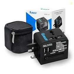 Orei Universal Travel Adapter with 2 USB Ports, 3 in 1 Universal Charg