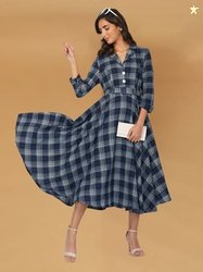 Beatnik Checked Midi Dress