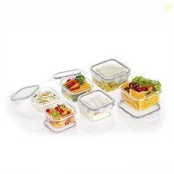 Steelo Sofresh Plastic Kitchen Storage Square Container Set Kitchen Or