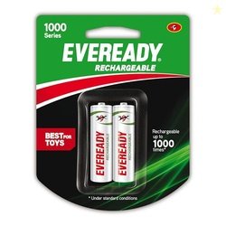 Eveready Rechargeable AA Battery, 600 mAh, 1.2V NiMH, Rechargeable Up