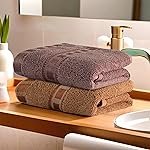 Kuber Industries 144 Tc Pack of 2 Cotton Hand/Face Towels for Men & Women | Easily Washable | Workout Gym Napkins for Men | Pocket Towel – Golden & Brown