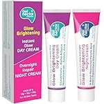 Glow Brightening Day & Night Cream Duo with Glutathione, Alpha Arbutin, Niacinamide, Kojic Acid & Ferulic Acid for Dark Spots, Pigmentation, Tan Removal & Glowing Skin for Men & Women Lightweight & Non-Greasy 15×2=30g Each