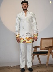 House Of Sanskruti Men Jacquard Handloom Kurta