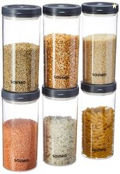 Amazon Brand - Solimo Twist & Lock Plastic Storage Container Set, 1400