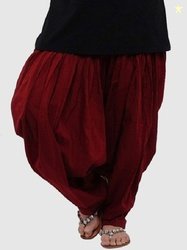 Trendzmy Women Maroon Solid Cotton Loose Fit Salwar