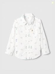GAP Boys Relaxed Fit Conversational Printed Spread Collar Cotton Casua