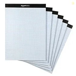 AmazonBasics Quad Ruled Graph Paper Pad, Letter Size 8.5 x 11