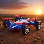 GRAPHENE Drone Flying Car Toy Friction Powered Realistic Moving Fans 4 Rotors with Red Propeller Blades 360Â° Wings Rotation Pullback Opening Push and Go Forward Backward Multicolor Vehicle Design