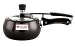 NIRLON Induction Base Hard Anodised Inner Lid Aluminium Pressure Cooker, 2 Litre, Black