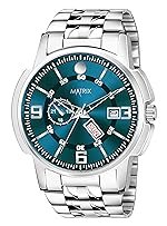 Matrix Black, Blue, White Dial, Day & Date Functioning, Stainless Steel Strap Analog Watch for Men & Women