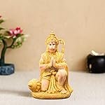 SATYAM KRAFT 1 PcHanuman Ji Murti with Gada | Lightweight Bajrang Bali Idol for Home Decoration, Pooja, Car Dashboard,Gift,Wedding,Showpiece, God Figurine Statue(Poly-Resin)
