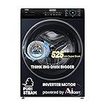 Haier 7 Kg 5 Star Powered by AI-DBT with PuriSteam, 525mm Super Drum Fully Automatic Front Load Washing Machine (HW70-IM12929BK, Inverter Motor with In-Built Heater, Black)