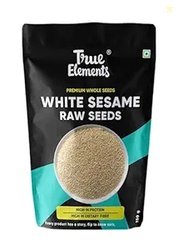 True Elements Raw White Sesame Seeds 150gm - 100% Clean and Natural Wh