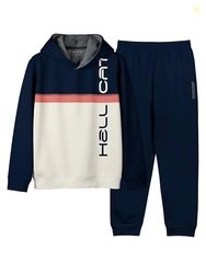 HELLCAT Printed Cotton Blend Full sleeve Hoodie T-shirt Jogger Trackpa