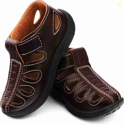 Leonidas Velcro Flats For Boys & Girls (Brown , 2-2.5 Years)