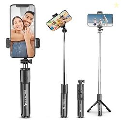 STRIFF AirSnap 3-in-1 Bluetooth Selfie Stick with Wireless Remote & Tr