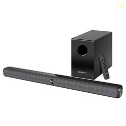 ZEBRONICS 120 Watts Soundbar, Home Theatre, Dual Racetrack Drivers Sou