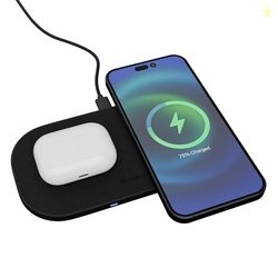 Zebronics 2-in-1 Wireless Charging Pad with 30W Output, Fast Charging,