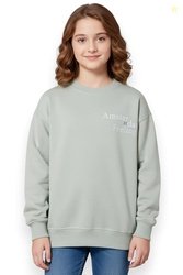 Alan Jones Clothing Girl's Oversized Graphic Print Cotton Round Neck S