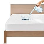 GADDA CO Ultra Soft Cotton Feel Waterproof Mattress Protector for Double Bed | Breathable & Hypoallergenic Mattress Cover | 75×48 inch (6.25×4 ft), White, Pack of 1