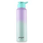 PEXPO Water Bottle 750ml Stainless Steel Sports/Fridge Bottle with Sipper Cap | Single Wall | For Home, Office, Gym, Travelling | Lightweight | BPA Free | Craft Pro | Green-Purple Ombre
