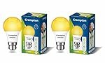 Crompton Dyna Ray 5W Round B22 LED Warm White Pack of 2