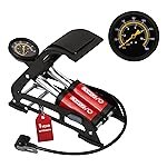 Lyrovo 160 PSI Double Cylinder Portable Foot Pump Air Tyre Inflator for car Bike and Cycle, Red