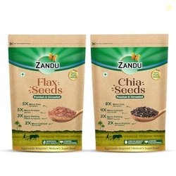 Zandu Chia Seeds and Flax Seeds- 200GM (Pack of 2) I Premium & Raw See