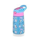 ATTRO Kinder Vacuum Insulated ISI certified Stainless Steel Water Bottle â 330ml, Leakproof, BPA-Free, Eye-Catchy Prints, Ideal for Kids School,Picnic, Travel & Daily Use â Unicorn Hello Blue