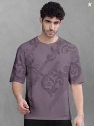 BULLMER Men Ethnic Motifs Printed Round Neck Cotton Oversized T-shirt